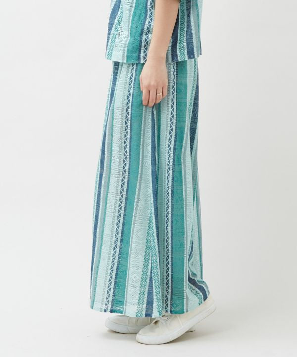 SURF＆Palms Tribal Lace Flare Pants by Kahiko - Ametsuchi
