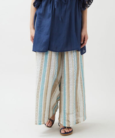 SURF＆Palms Tribal Lace Flare Pants by Kahiko - Ametsuchi