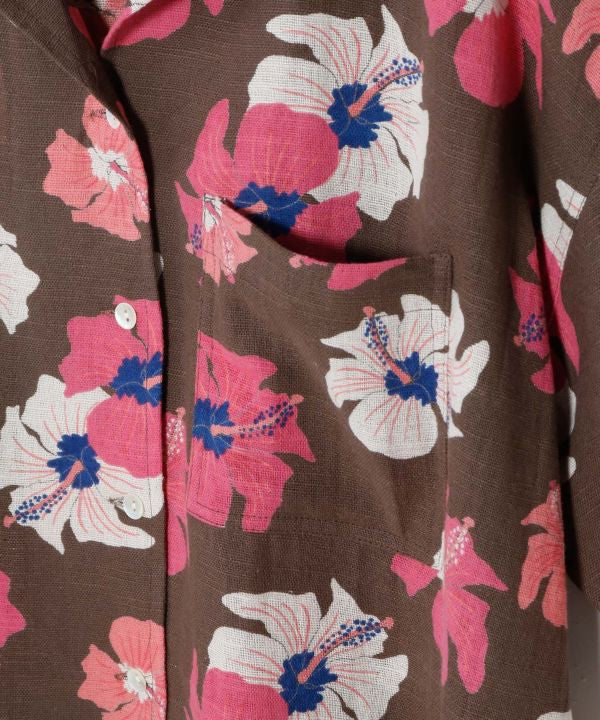 Hawaiian Slub Crop Shirt by Kahiko - Ametsuchi