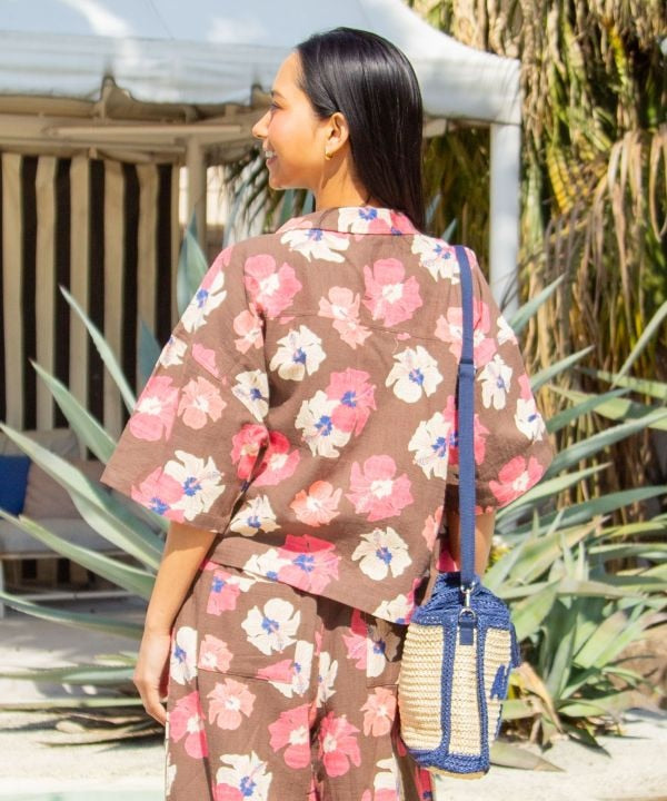 Hawaiian Slub Crop Shirt by Kahiko - Ametsuchi