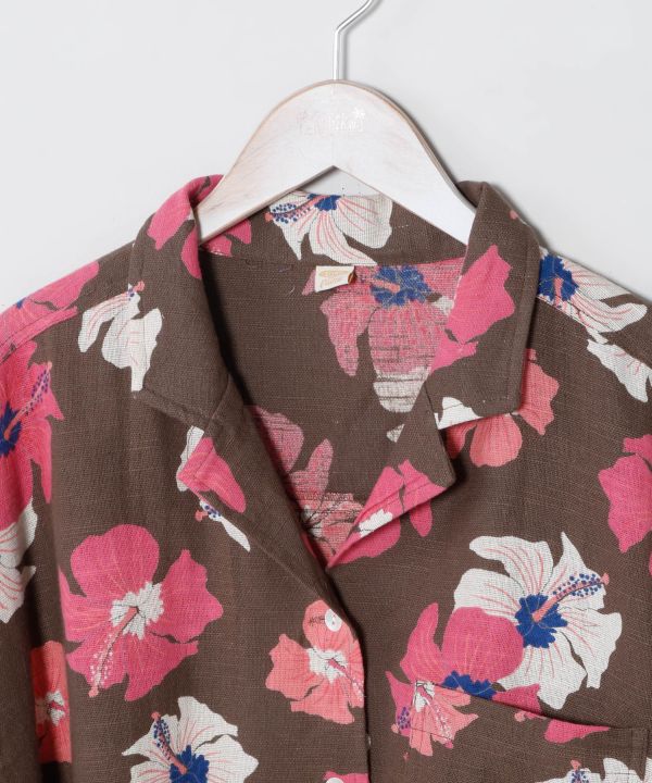 Hawaiian Slub Crop Shirt by Kahiko - Ametsuchi