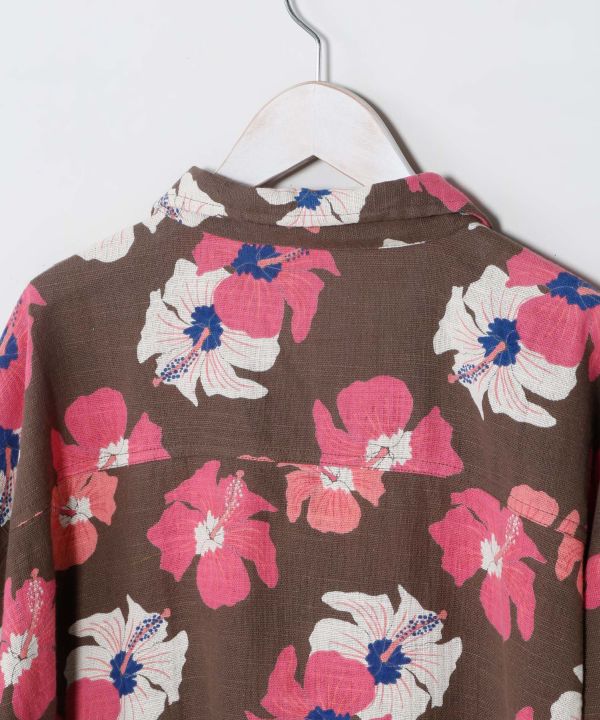 Hawaiian Slub Crop Shirt by Kahiko - Ametsuchi