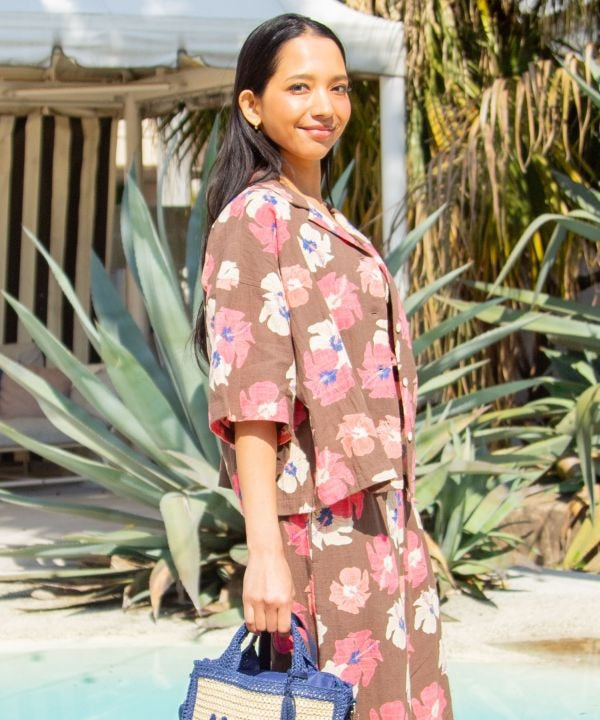Hawaiian Slub Crop Shirt by Kahiko - Ametsuchi