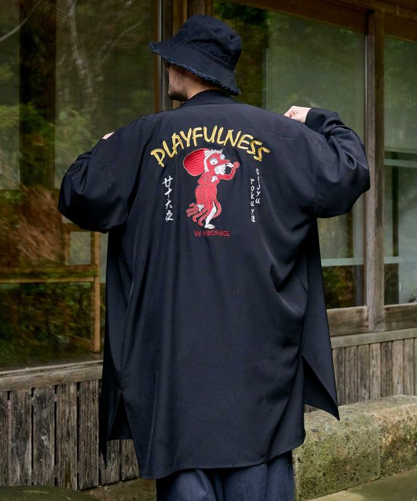 ASOBIE - Ukiyoe Embroidered Haori Jacket by Kaya - Ametsuchi