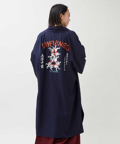ASOBIE - Ukiyoe Embroidered Haori Jacket by Kaya - Ametsuchi
