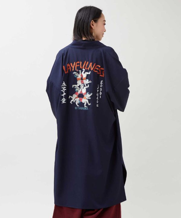 ASOBIE - Ukiyoe Embroidered Haori Jacket by Kaya - Ametsuchi
