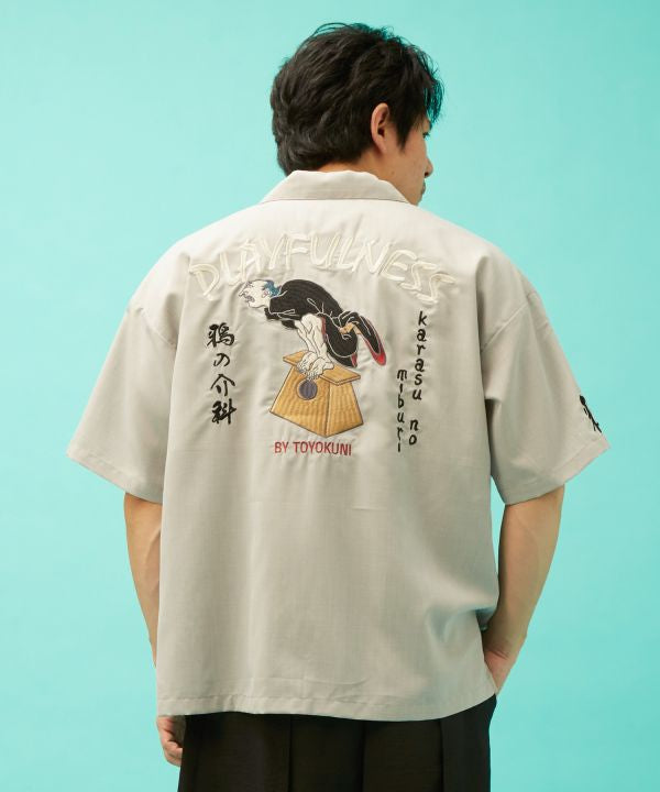 ASOBIE - Ukiyoe Embroidered Shirt by Kaya - Ametsuchi