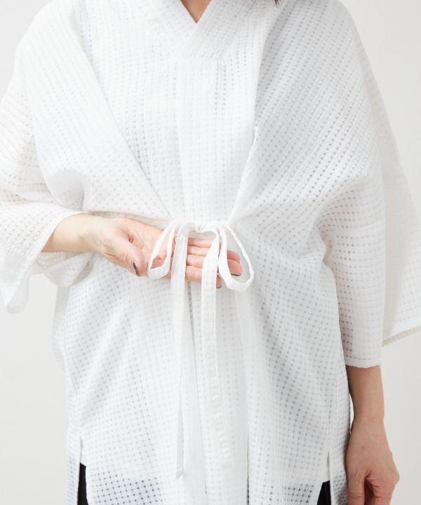 SUKASHI KAZE - Japanese Check Layered Top by Kaya - Ametsuchi
