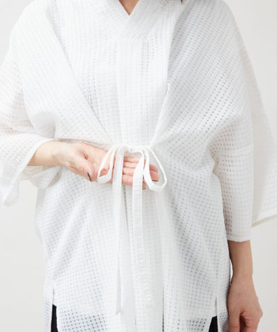 SUKASHI KAZE - Japanese Check Layered Top by Kaya - Ametsuchi