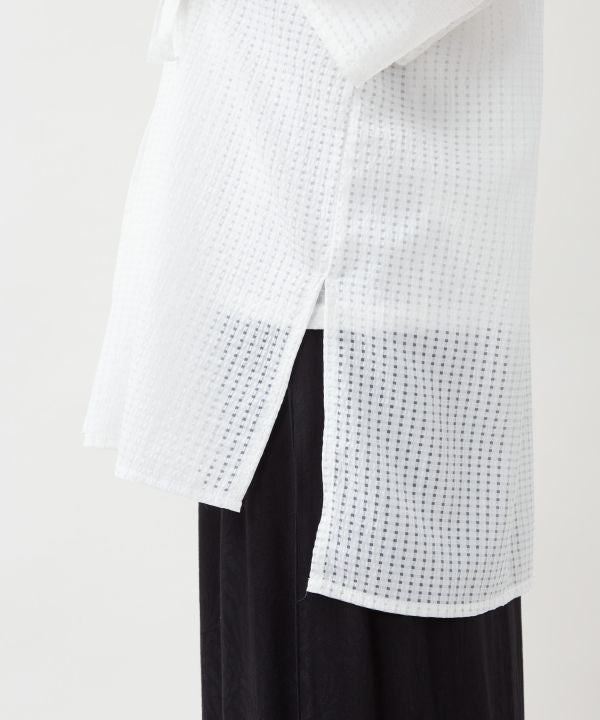 SUKASHI KAZE - Japanese Check Layered Top by Kaya - Ametsuchi