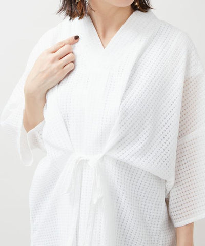 SUKASHI KAZE - Japanese Check Layered Top by Kaya - Ametsuchi