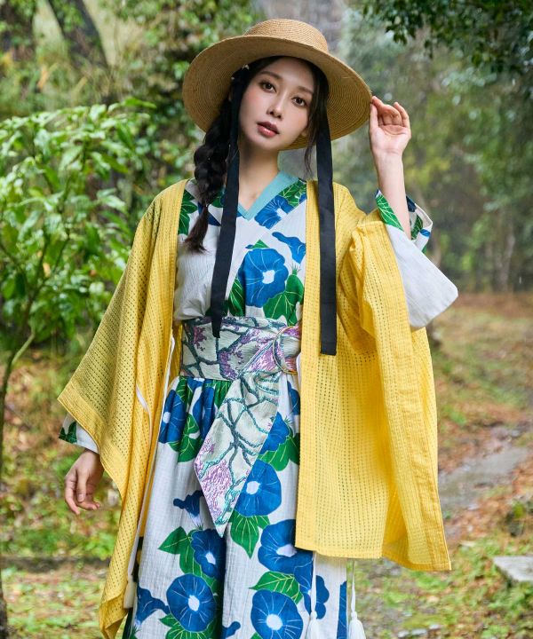 SUKASHI KAZE - Sheer Check Haori Jacket by Kaya - Ametsuchi