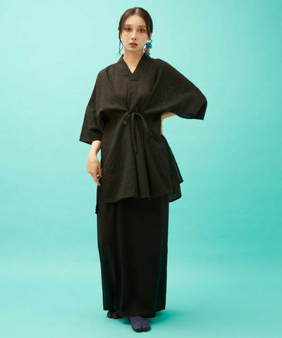 KIKU NISHIKI - Kimono Wrap Skirt by Kaya - Ametsuchi