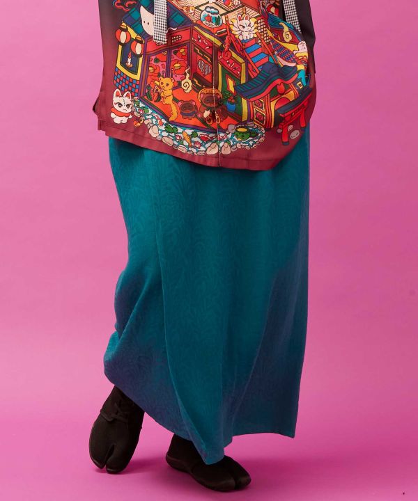 KIKU NISHIKI - Kimono Wrap Skirt by Kaya - Ametsuchi