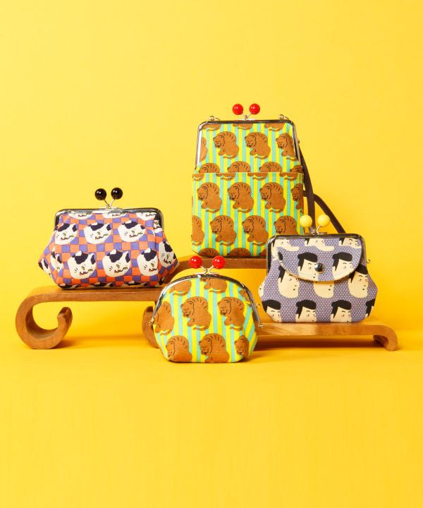 Pop Ukiyoe Rounded Gamaguchi Clasp Pouch