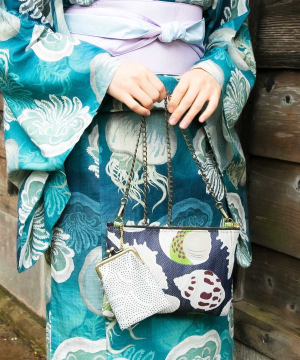 Suzukaze - Japanese Pattern Sacoche and Gamaguchi Pouch Set by Kaya - Ametsuchi