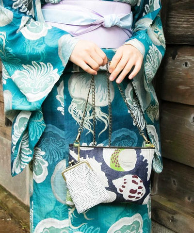 Suzukaze - Japanese Pattern Sacoche and Gamaguchi Pouch Set by Kaya - Ametsuchi