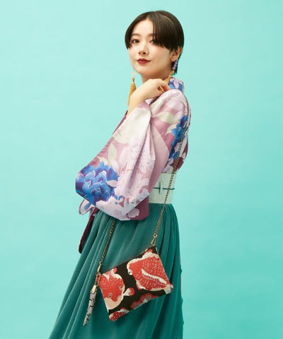 Suzukaze - Japanese Pattern Sacoche and Gamaguchi Pouch Set by Kaya - Ametsuchi