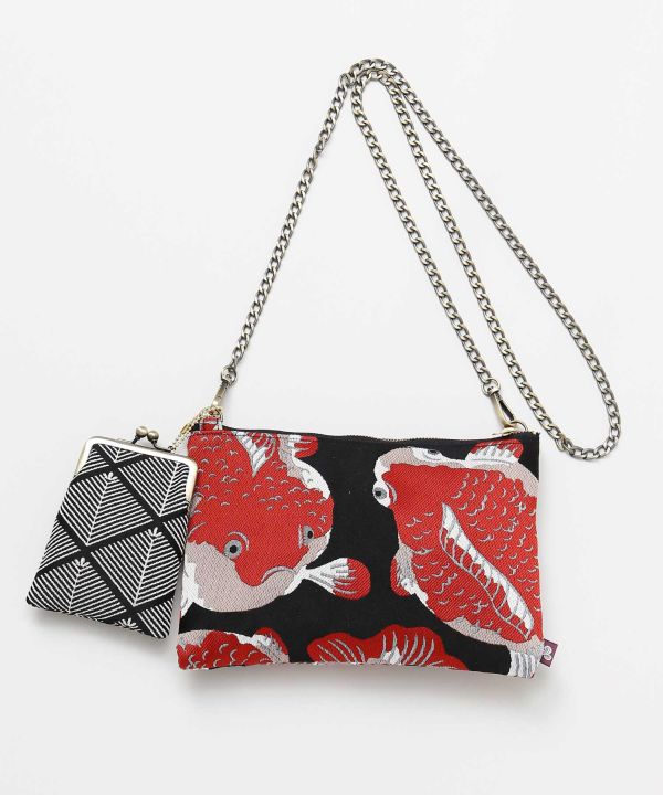Suzukaze - Japanese Pattern Sacoche and Gamaguchi Pouch Set