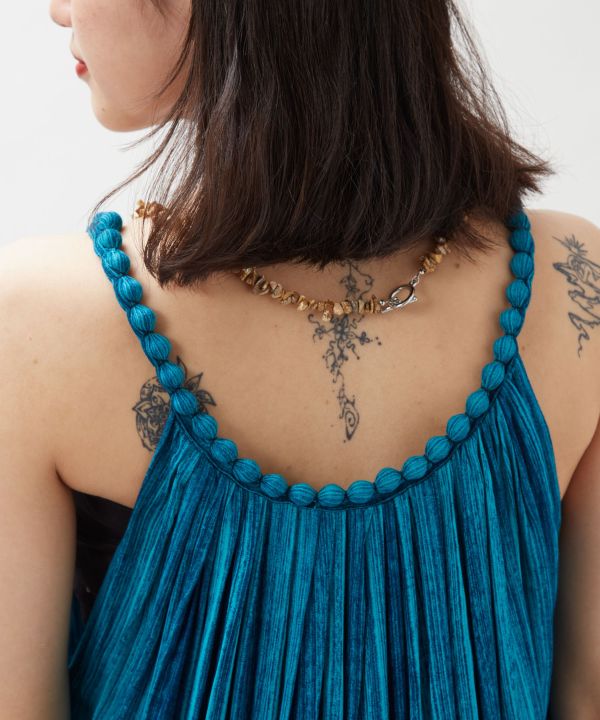 Bali Stripe Beaded Camisole Dress by AMINA - Ametsuchi