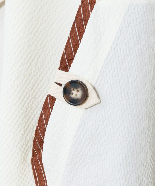 Women Mixed Fabric Shirt Dress by AMINA - Ametsuchi