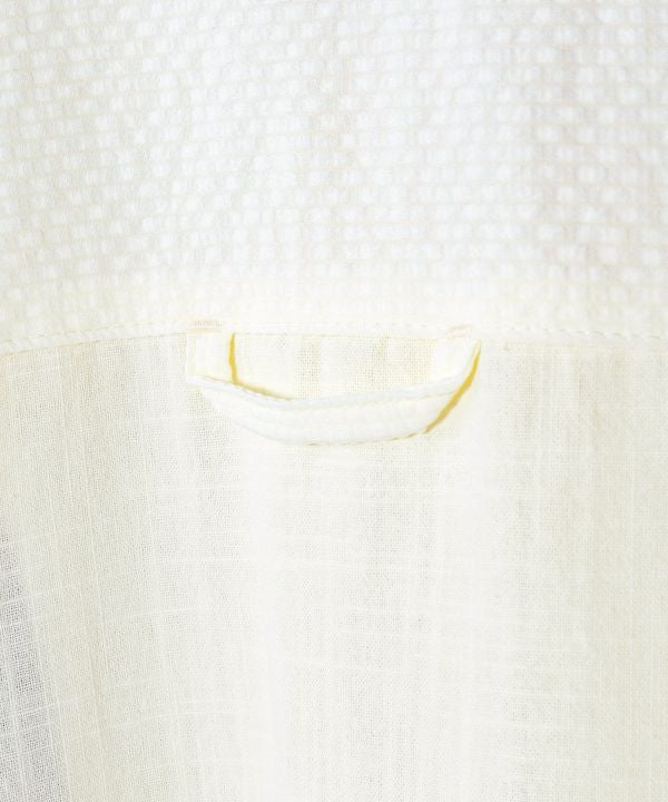 Women Mixed Fabric Shirt Dress by AMINA - Ametsuchi