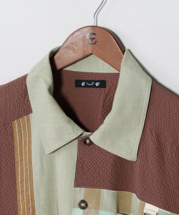 Oversized Patchwork Men Shirt by AMINA - Ametsuchi