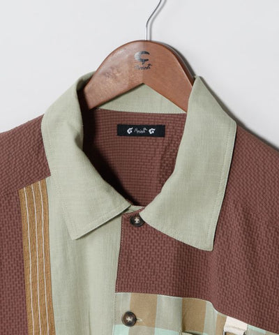 Oversized Patchwork Men Shirt by AMINA - Ametsuchi