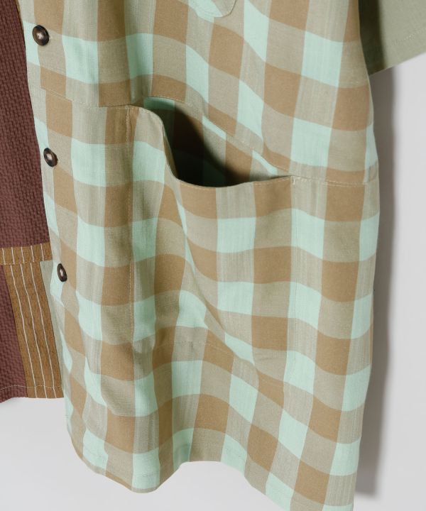 Oversized Patchwork Men Shirt by AMINA - Ametsuchi