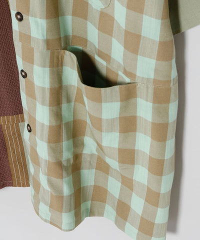 Oversized Patchwork Men Shirt by AMINA - Ametsuchi