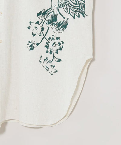 Pattern Stand Collar Long Shirt