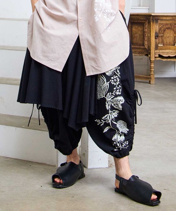 Men Asymmetrical Wrap Pants by AMINA - Ametsuchi