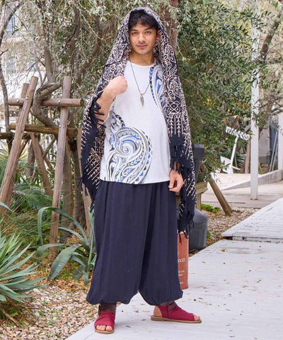 Tribal Pattern Slub T-Shirt by AMINA - Ametsuchi