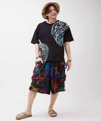 Tribal Pattern Slub T-Shirt by AMINA - Ametsuchi