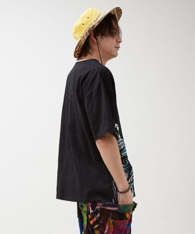 Tribal Pattern Slub T-Shirt by AMINA - Ametsuchi