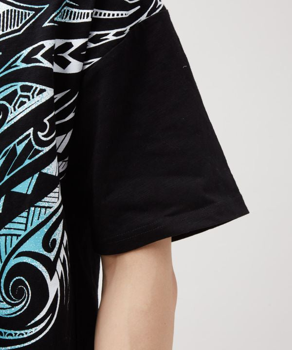 Tribal Pattern Slub T-Shirt by AMINA - Ametsuchi