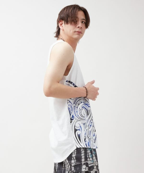 Tribal Print Cotton Tank Top by AMINA - Ametsuchi