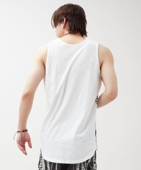 Tribal Print Cotton Tank Top by AMINA - Ametsuchi