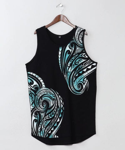 Tribal Print Cotton Tank Top by AMINA - Ametsuchi