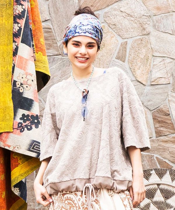 Paisley Pile Drawstring Top