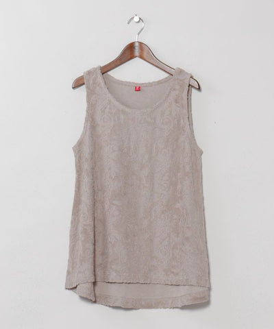 Paisley Pile Fabric Tank Top by AMINA - Ametsuchi