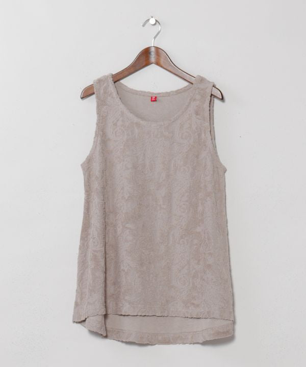 Paisley Pile Fabric Tank Top by AMINA - Ametsuchi