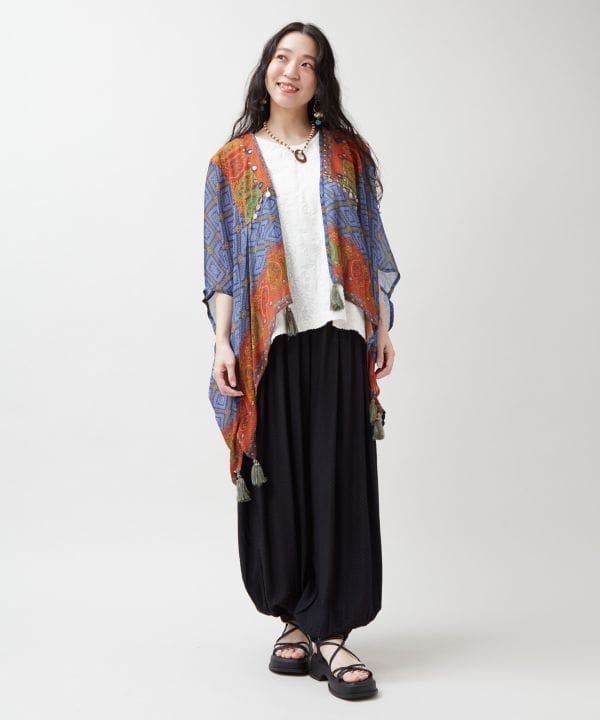 Paisley Pile Fabric Tank Top by AMINA - Ametsuchi