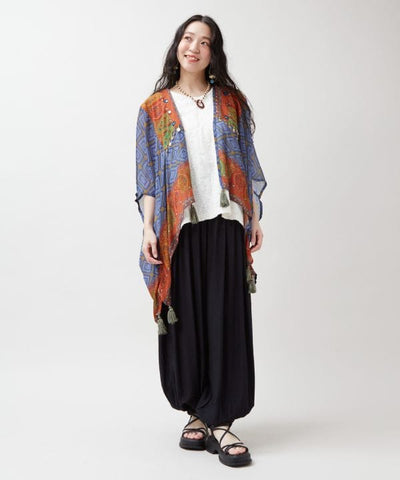 Paisley Pile Fabric Tank Top by AMINA - Ametsuchi