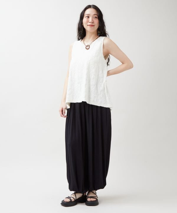 Paisley Pile Fabric Tank Top by AMINA - Ametsuchi