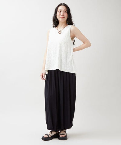 Paisley Pile Fabric Tank Top by AMINA - Ametsuchi