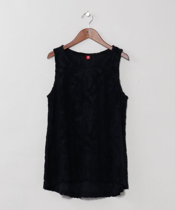 Paisley Pile Fabric Tank Top by AMINA - Ametsuchi