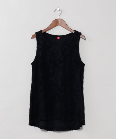 Paisley Pile Fabric Tank Top by AMINA - Ametsuchi