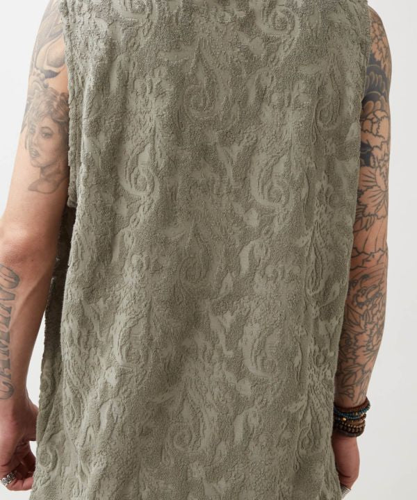 Soft Paisley Pile Tank Top by AMINA - Ametsuchi
