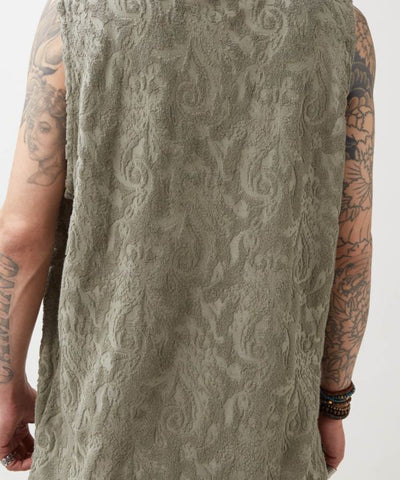 Soft Paisley Pile Tank Top by AMINA - Ametsuchi